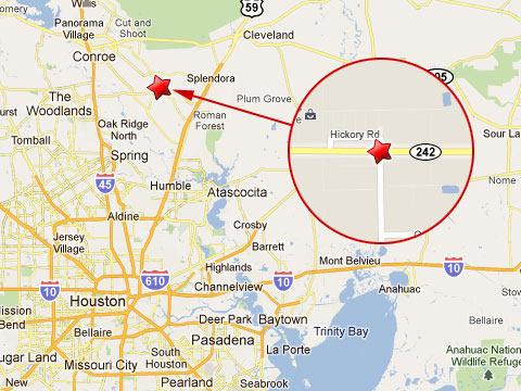 Texas Road  on Map Showing Location Of 18 Wheeler Accident In Porter  Tx On Texas